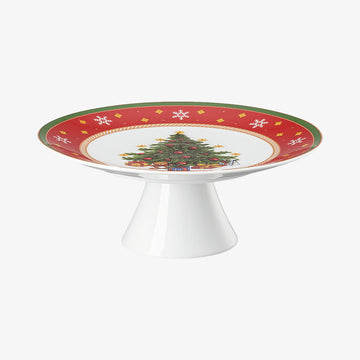 Tart platter/foot sm, Happy Wintertime