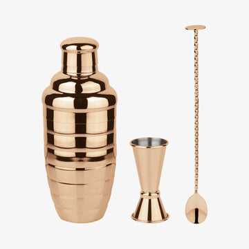 Set3t. Cockt.Bombay, Edelstahl/PVD Kupfer