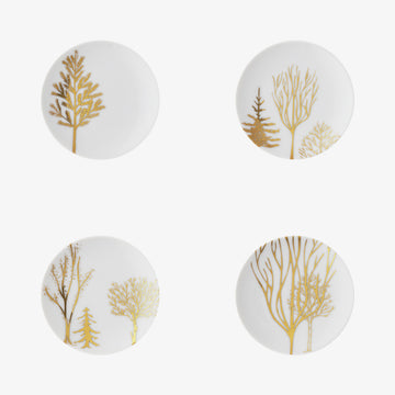 Set 4 plates flat 10, Festive C Trees, TAC Gropius