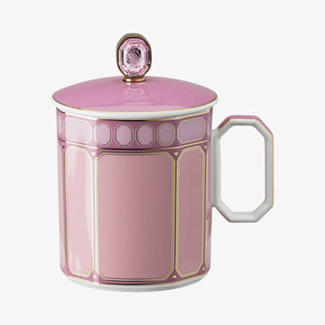 Mug w.handle and lid, Rose, Signum