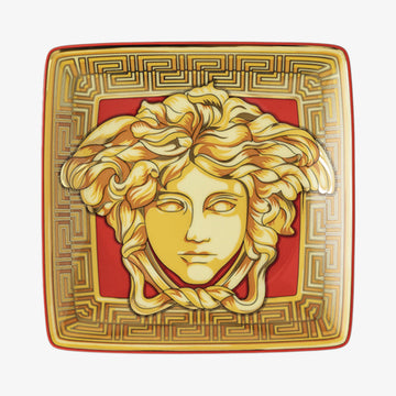 Bowl 12cm sq. flat, Golden Coin, Medusa Amplified