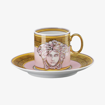 Espresso Cup/Sauc., Pink Coin, Medusa Amplified