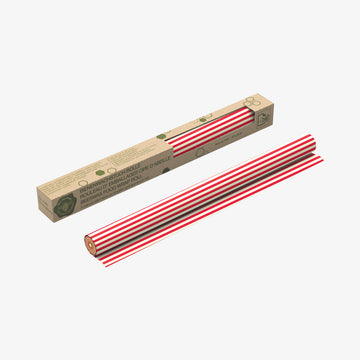 Bivoksindpakning i rulle striber rød 30,5 x 90 cm