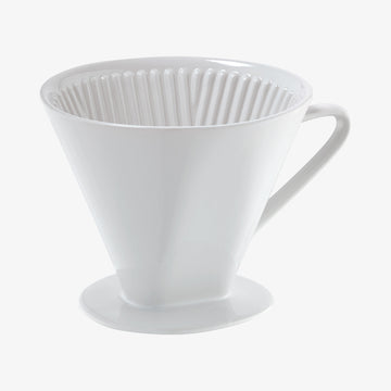 Kaffetragt i porcelæn str 6 hvid