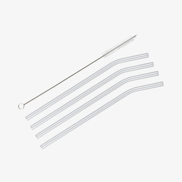 VETRO Sugerør med rensebørste buet 4 stk