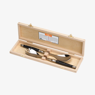 Laguiole salatbestik med sort håndtag