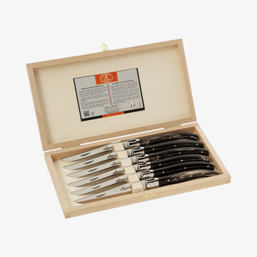 Laguiole knive med håndtag af horn 6 stk