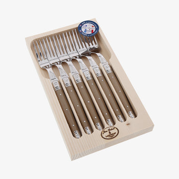 Gafler taupe 6stk Laguiole