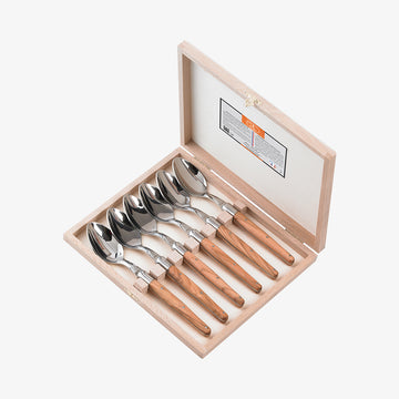 Spiseskeer oliventræ 2mm, 6stk Laguiole