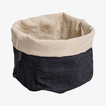 Pose til brød med denimprint lille