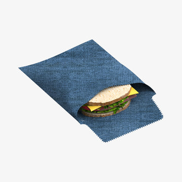 Bivoksindpakning til sandwich med denimprint
