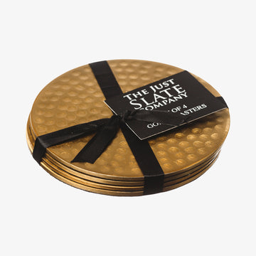 Sæt med Glasbrikker i guld med 4 stk