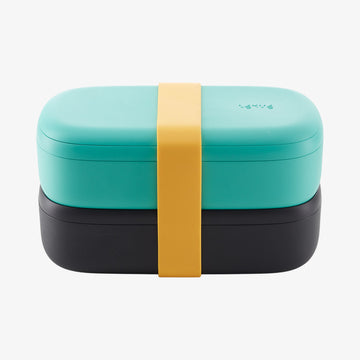 TO GO Madkasse med turkis låg