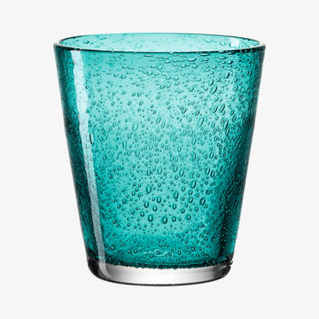 Haandlavede drikkeglas fra BURANO-serien faas i en moderne turkis nuance.
