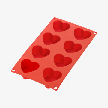 Hjerteform rød til 8 stk