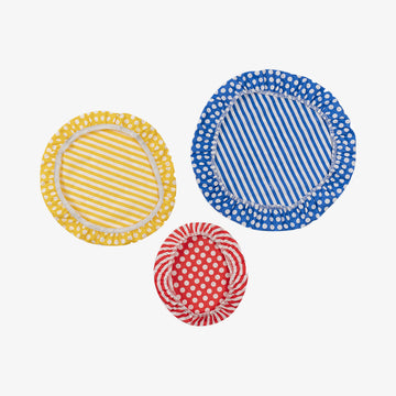 Skåldække i blandede farver sæt 3 stk