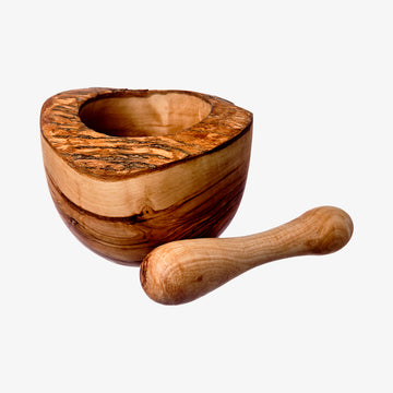 Morter og stødersæt i oliventræ stor