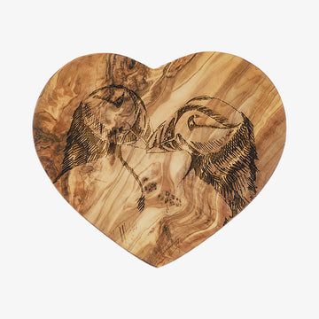 Skærebræt hjerteform Lundefugl 21cm