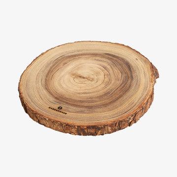 Serveringsbræt i akacietræ rundt medium
